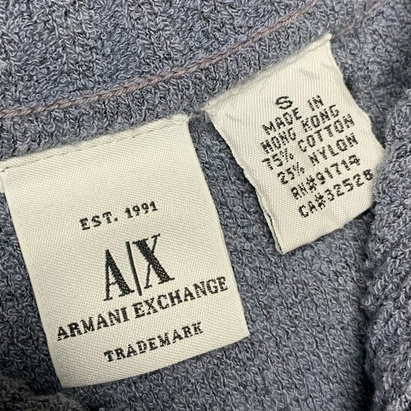 Armani Exchange Terry Cloth 1/4 Zip Collared Pullover Sweatshirt - Picture 5 of 5